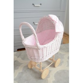 Hoher Korbwagen für Puppen – rosa, Ourbaby