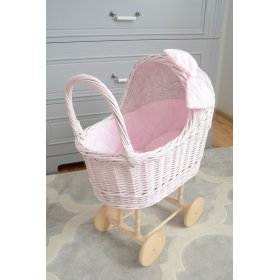 Hoher Korbwagen für Puppen – rosa, Ourbaby®