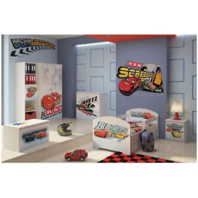 Nachttisch für Kinder Autos - Norwegisches Kieferndekor, BabyBoo, Cars