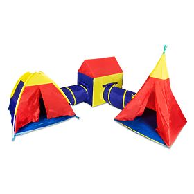 5-in-1 Kinderspielzelt-Set Haus + Tunnel IPLAY