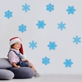 Weihnachtsdekoration/Wandaufkleber - Blaue Flocken, Housedecor