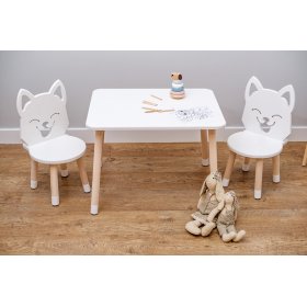 Kindertisch mit Stühlen - Fox - weiß