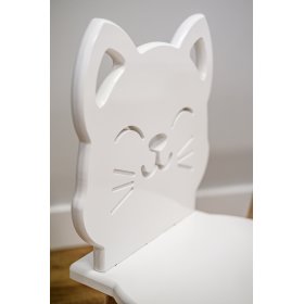 Kinderstuhl - Katze - weiß