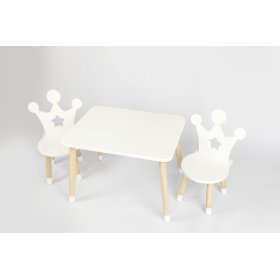 Kindertisch mit Stühlen - Crown - weiß, Ourbaby