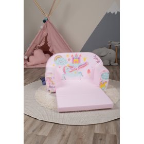 Kindersofa Magisches Einhorn - rosa