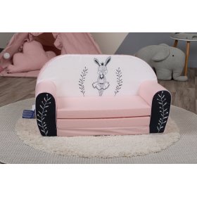 Kindersofa Bunny Ballerina - weiß-rosa