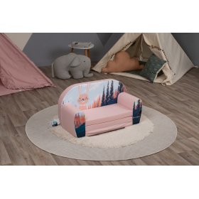 Kinder Sofa Hase in wald - pink, Delta-trade