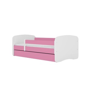 Kinderbett Ourbaby mit Rausfallschutz - rosa/weiß