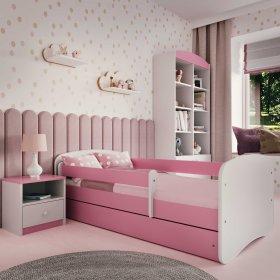 Kinderbett Ourbaby mit Rausfallschutz - rosa/weiß, All Meble