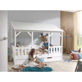 Kinderbett Hausbett Charlotte - weiß, VIPACK FURNITURE