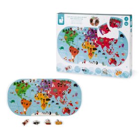 Janod Wasserspielzeug-Puzzle Weltkarte 28-tlg, JANOD
