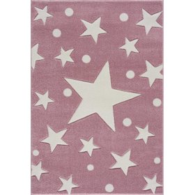 Kinder Teppich Sterne - rosa und weiß, LIVONE