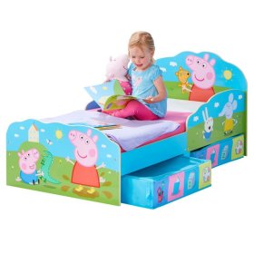 Kinderbett Peppa Pig mit Aufbewahrungsboxen