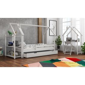 Kinderbett Hausbett Frank - weiß