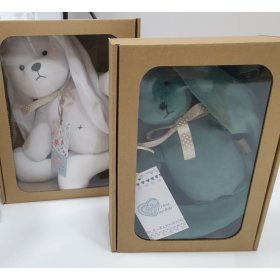 Veloursspielzeug Hase 35 cm - grün, TOLO