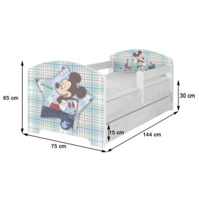 Kinderbett mit Rausfallschutz - Mickeys Freunde - Norwegische Kiefer