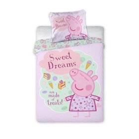 Babybettwäsche Piggy Peppa und Süßigkeiten