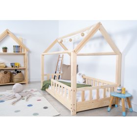 Kinderhausbett mit Barriere Tea - natur