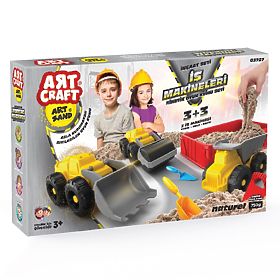 ART CRAFT Set aus kinetischem Sand mit Baufahrzeugen
