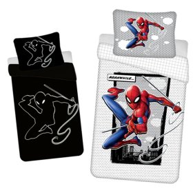 Bettwäsche mit leuchtendem Spider-Man-Effekt 140 x 200 cm + 70 x 90 cm, Sweet Home, Spiderman