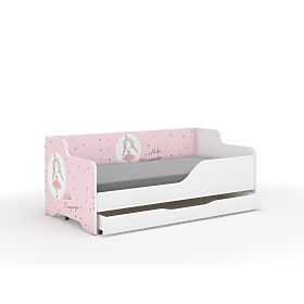 Kinderbett mit Rückenlehne LILU 160 x 80 cm - Prinzessin