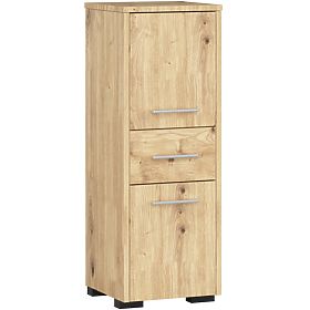 BADEZIMMERSCHRANK FIN HOCHSCHRANK 30 2D 1SZ 85cm PK EICHE ARTISAN