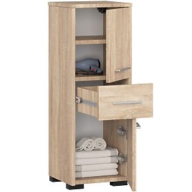 BADEZIMMERSCHRANK FIN SÄULE 30 2D 1SZ 85cm PK EICHE SONOMA