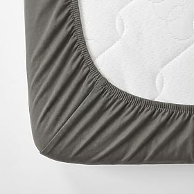 Baumwoll-Spannbettlaken 180x80 cm - dunkelgrau, Ourbaby®