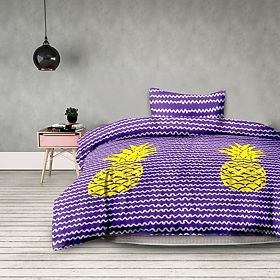 Bettwäsche BASIC - AMELIAHOME lila Farbe mit Druckmotiv moderner Stil modern 155x220*2+80x80