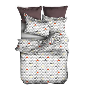 Bettwäsche BASIC grau mit geometrischem Muster 155x220_80x80*1 DecoKing