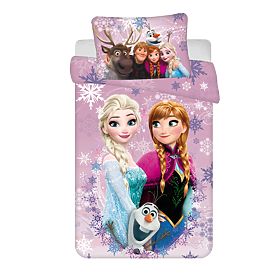 Kinderbettwäsche Frozen 'Purple 05' Baby 100x135 cm + 40x60 cm, Frozen