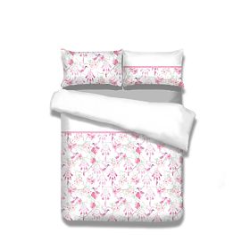 Bettwäsche SNUGGY weiß mit Blumenmuster 155x220*2+80x80*2 AmeliaHome