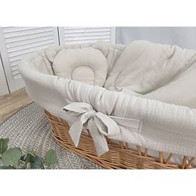 Bettwäsche-Set für Weidenkörbchen - Beige