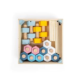 Bigjigs Kiste mit Muttern und Schrauben, Bigjigs Toys