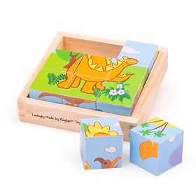 Bigjigs Toys Bilderwürfel Kubus Dinosaurier 9 Würfel, Bigjigs Toys