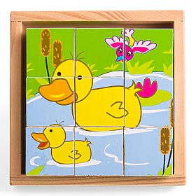 Bigjigs Toys Bildwürfel Kubus Tiere 9 Würfel, Bigjigs Toys