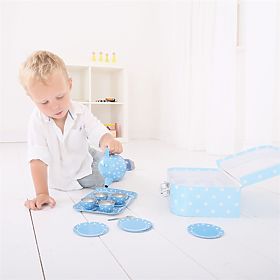 Bigjigs Toys Blaues gepunktetes Tee-Set, Bigjigs Toys