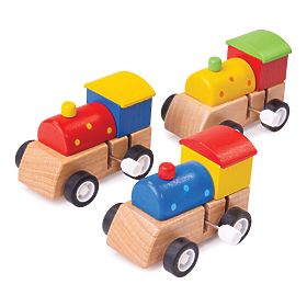 Bigjigs Toys Bunte Holz-Aufzieh-Lokomotive 1 Stk., Bigjigs Toys