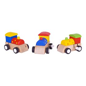 Bigjigs Toys Bunte Holz-Aufzieh-Lokomotive 1 Stk., Bigjigs Toys