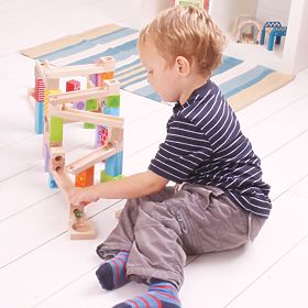 Bigjigs Toys Bunte Kugelbahn aus Holz