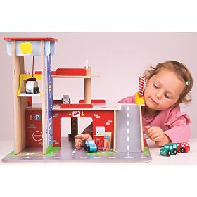 Bigjigs Toys Garage mit Parkplatz