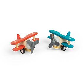 Bigjigs Toys Holz-Aufziehflugzeug Doppeldecker 1 Stk., Bigjigs Toys