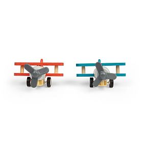 Bigjigs Toys Holz-Aufziehflugzeug Doppeldecker 1 Stk., Bigjigs Toys