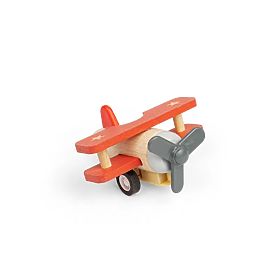 Bigjigs Toys Holz-Aufziehflugzeug Doppeldecker rot, Bigjigs Toys