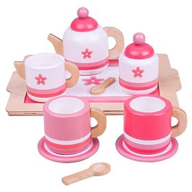 Bigjigs Toys Holz Teeservice Rosa, Bigjigs Toys