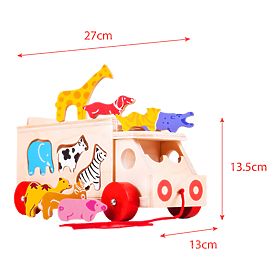 Bigjigs Toys Holzauto mit Tieren