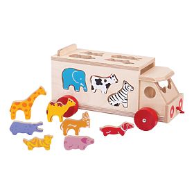 Bigjigs Toys Holzauto mit Tieren