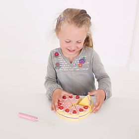 Bigjigs Toys Stückkuchen aus Holz mit Erdbeeren