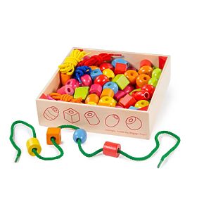 Bigjigs Toys Holzschnurperlen in einem Glas