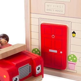 Bigjigs Toys Klappbares Puppenhaus mit Zubehör